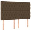 vidaXL Boxspringbett mit Matratze & LED Dunkelbraun 140x200 cm Stoff