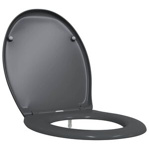 vidaXL Toilettensitz Anthrazit 47 x 37 x 4 cm Duroplast