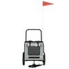 vidaXL Fahrradanhänger für Haustiere Grau und Schwarz 125 x 53 x 54 cm