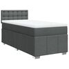 vidaXL Boxspringbett mit Matratze Dunkelgrau 90x200 cm Stoff