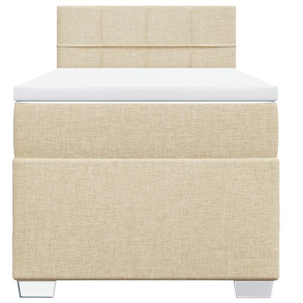 vidaXL Boxspringbett mit Matratze Creme 80x200 cm Stoff