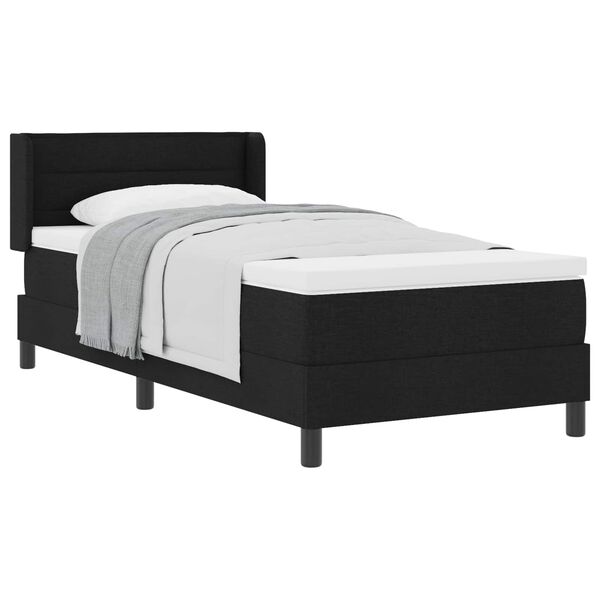 vidaXL Boxspringbett mit Matratze mit Matratze Schwarz 100 x 200 cm