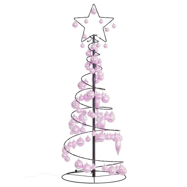 vidaXL LED Weihnachtsbaum mit Kugeln 80 LEDs Warmwei&szlig; 120 cm