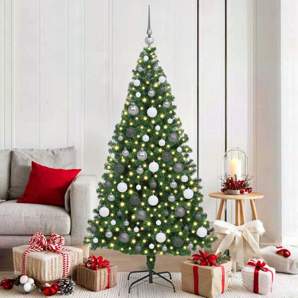 vidaXL K&uuml;nstlicher Weihnachtsbaum mit 300 LEDs mit St&auml;nder Gr&uuml;n 180 cm