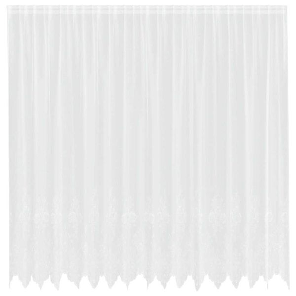 vidaXL Spitzenvorhang mit Vorh&auml;ngen Floral Wei&szlig; 240 x 400 cm Polyester