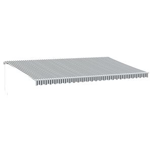 vidaXL Markise Manuell mit LED Anthrazit & Wei&szlig; 600x350 cm