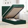 vidaXL Ottoman-Bett mit Matratzen & LEDs Dunkelgr&uuml;n 90x200 cm Samt