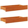 vidaXL Bettschubladen 2 Stk. Wachsbraun 95x55x17 cm Massivholz Kiefer