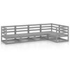 vidaXL 5-tlg. Garten-Lounge-Set Grau Massivholz Kiefer