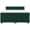vidaXL Boxspringbett mit Matratze Dunkelgr&uuml;n 180x200 cm Samt