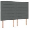 vidaXL LED Boxspringbett mit Kopfteil Dunkelgrau 160 x 200 cm Stoff
