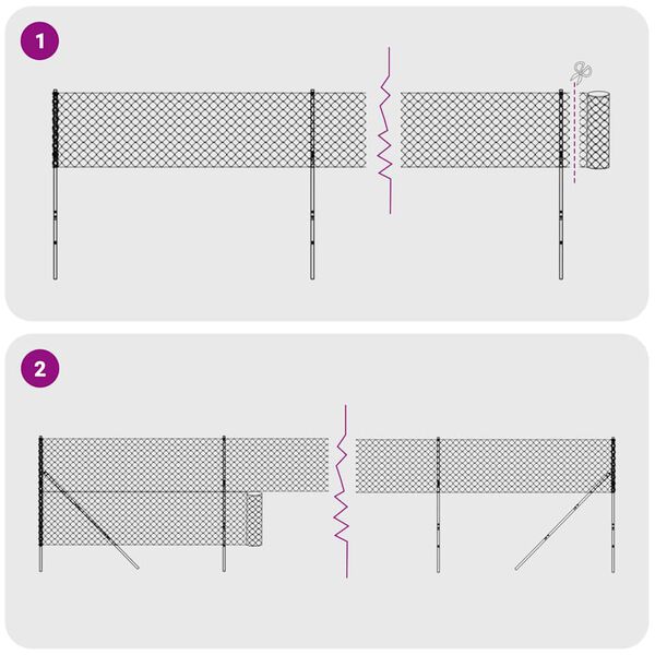 vidaXL Maschendrahtzaun Grün 2x10 m Verzinkter Stahl