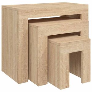 vidaXL Satztische 3-tlg. Sonoma-Eiche Holzwerkstoff