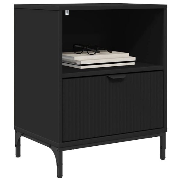 vidaXL Nachttische 2 pcs Schwarz 49 x 36 x 61 cm Holzwerkstoff