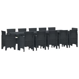 vidaXL Garten Essgruppe mit Kissen 13 pcs Anthrazit Polyrattan