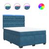 vidaXL Boxspringbett mit Matratze Blau 140x190 cm Samt