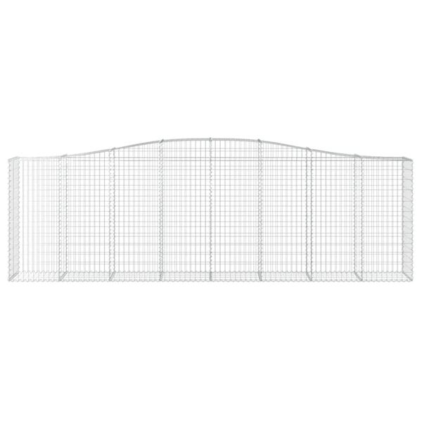 vidaXL Gabionen mit Hochbogen 25 Stk 400x50x120/140cm Verzinktes Eisen