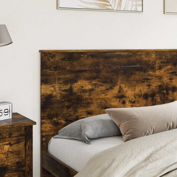vidaXL Kopfteil mit Kopfteil Ger&auml;ucherte Eiche 200 cm Holzwerkstoff