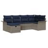 vidaXL Gartensofa-set 6 stk. Grau und Marineblau Poly-Rattan