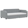 vidaXL Tagesbett Ausziehbar mit Schubladen Hellgrau 90x190 cm Stoff