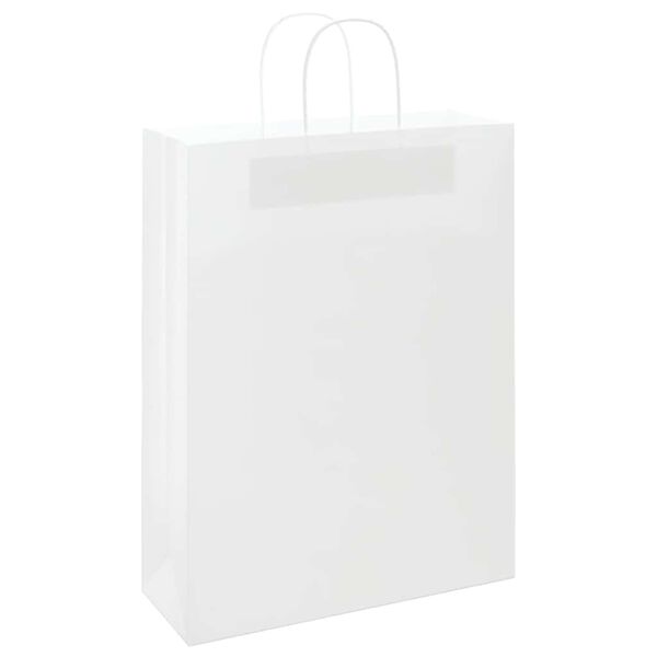 vidaXL Papiertragetaschen 50 Stk. mit Henkeln Wei&szlig; 32x12x42 cm