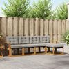vidaXL Outdoor-Sofagarnitur mit Kissen 5 pcs Nat&uuml;rlich und Hellgrau