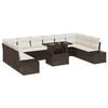 vidaXL Gartensofa-set 11 stk. Braun Poly-Rattan