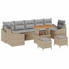 vidaXL Gartensofa-set 10 stk. 9-Sitzanzahl Beige Poly Rattan