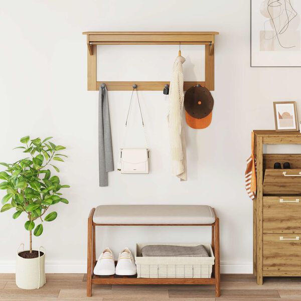 vidaXL Garderobenst&auml;nder Hill Honigbraun 90 x 35 x 41,5 cm