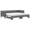 vidaXL Tagesbett Ausziehbar mit Matratzen Dunkelgrau 80x200 cm Stoff