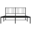 vidaXL Bettgestell mit Kopfteil Metall Schwarz 140x200 cm