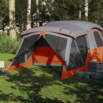 vidaXL Campingzelt mit Vorzelt 4 Personen Orange Wasserdicht