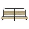 vidaXL Metallbett ohne Matratze Sonoma-Eiche 180x200 cm
