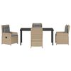 vidaXL Garten Essgruppe 5 pcs Beige und Hellgrau Poly-Rattan