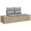 vidaXL Gartensofa-set mit Kissen mit Speicher 13 pcs Beige Poly Rattan