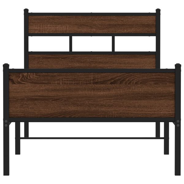 vidaXL Bettgestell ohne Matratze Braun Eiche 75x190 cm Holzwerkstoff