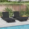 vidaXL Liegestühle 3 pcs Schwarz 40 x 40 x 40.5 cm Poly-Rattan
