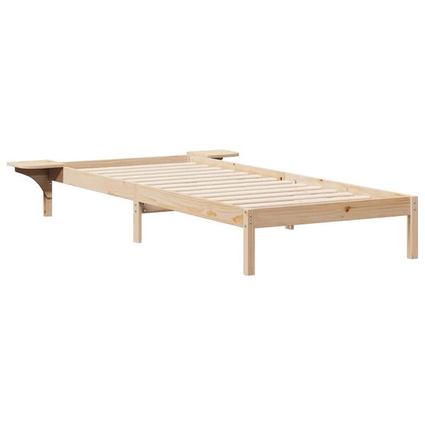 vidaXL Bettgestell mit Nachttischen Natur 100 x 210 cm