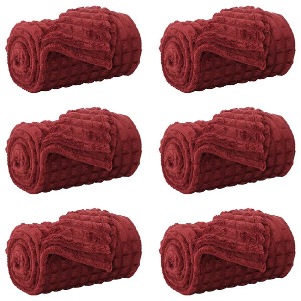 vidaXL Wohndecken 6 pcs Bordeauxrot 200 x 150 cm Fleece