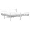 vidaXL Bettgestell mit Kopf- und Fu&szlig;teil Metall Wei&szlig; 183x213 cm