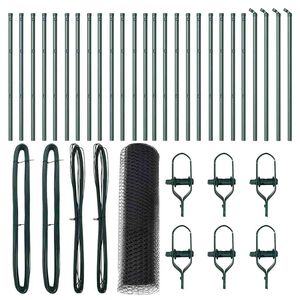 vidaXL Bodenmontierter Sechseckzaun 50 x 0,4 m PVC-beschichteter Stahl