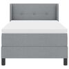 vidaXL Boxspringbett mit Matratze Hellgrau 200 x 90 cm Polyester