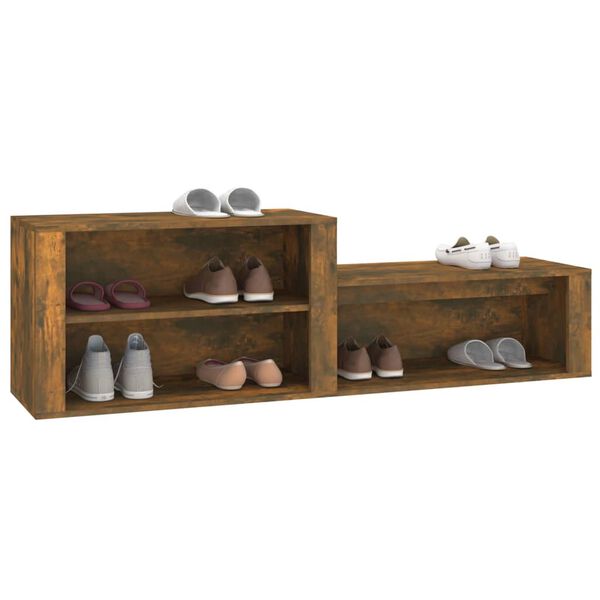 vidaXL Schuhschrank Räuchereiche 150x35x45 cm Holzwerkstoff