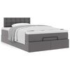 vidaXL Ottoman-Bett mit Matratze Grau 120x200 cm Kunstleder