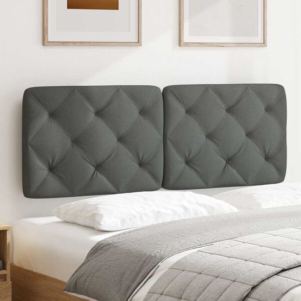 vidaXL Kopfteil-Kissen Dunkelgrau 140 cm Stoff