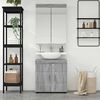 vidaXL Badezimmerm&ouml;bel-Set mit Regal TULUM Graues Sonoma Holzwerkstoff
