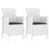 vidaXL 3-tlg. Garten-Lounge-Set mit Kissen PP Rattan Wei&szlig;
