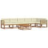 vidaXL Outdoor-Sofagarnitur mit Kissen 7 pcs Natur und Creme