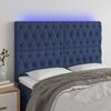vidaXL LED Kopfteil Blau 160x7x118/128 cm Stoff