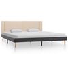 vidaXL Bettgestell mit LED Cremewei&szlig; und Dunkelgrau Stoff 180 x 200 cm